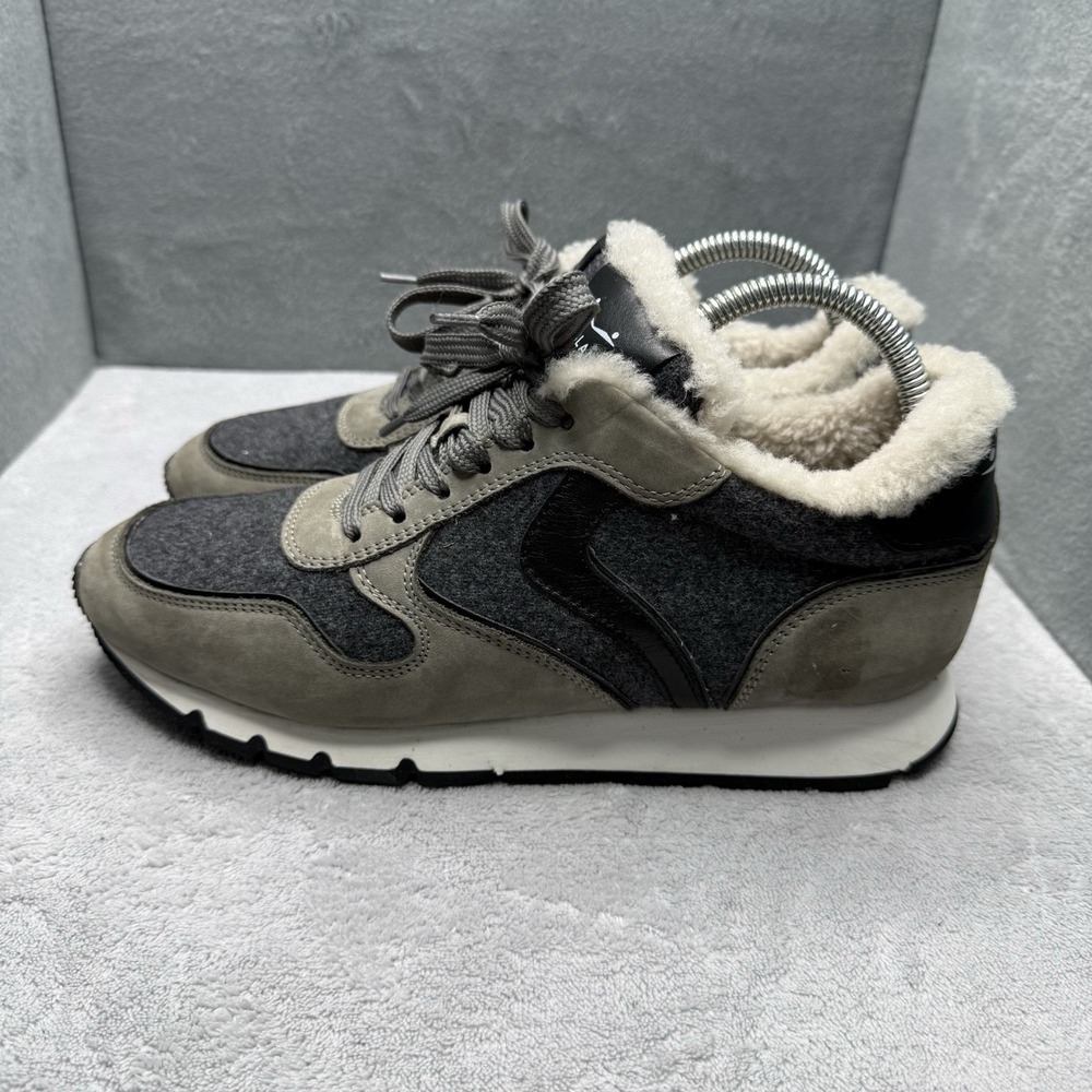 Voile Blanche Julia Women's EU 39 Gray Suede Wool Shearling Lined Sneakers